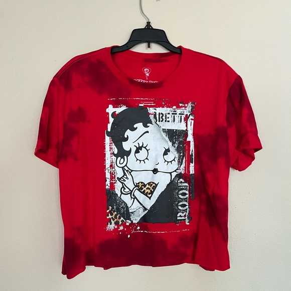 Betty Boop Red Tie Dyed Cropped top - Picture 1 of 2